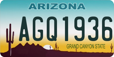 AZ license plate AGQ1936