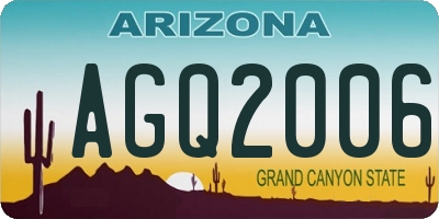 AZ license plate AGQ2006
