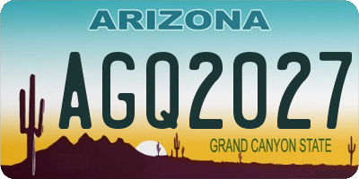 AZ license plate AGQ2027
