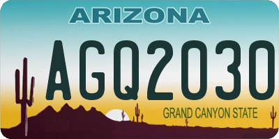 AZ license plate AGQ2030