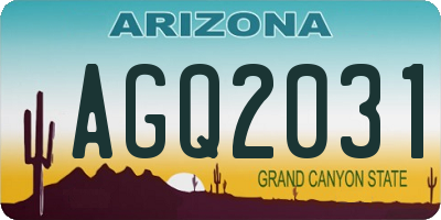 AZ license plate AGQ2031