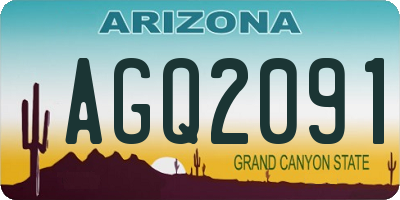 AZ license plate AGQ2091