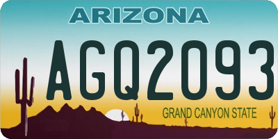 AZ license plate AGQ2093
