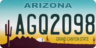 AZ license plate AGQ2098