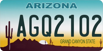 AZ license plate AGQ2102