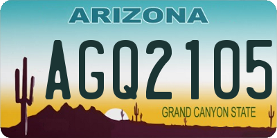 AZ license plate AGQ2105