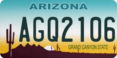 AZ license plate AGQ2106