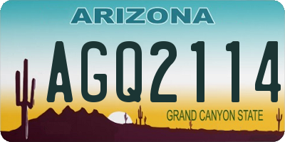 AZ license plate AGQ2114