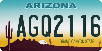 AZ license plate AGQ2116