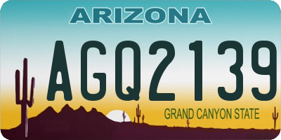 AZ license plate AGQ2139