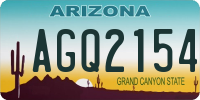 AZ license plate AGQ2154