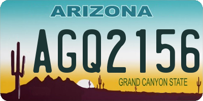 AZ license plate AGQ2156