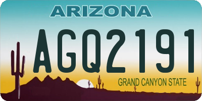 AZ license plate AGQ2191