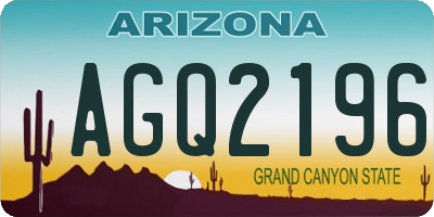 AZ license plate AGQ2196