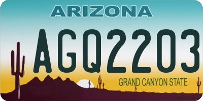 AZ license plate AGQ2203