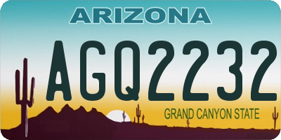 AZ license plate AGQ2232