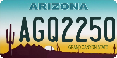 AZ license plate AGQ2250
