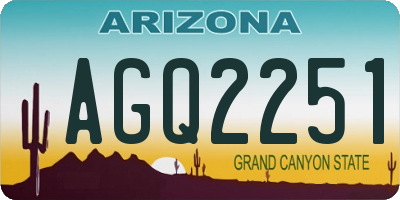 AZ license plate AGQ2251