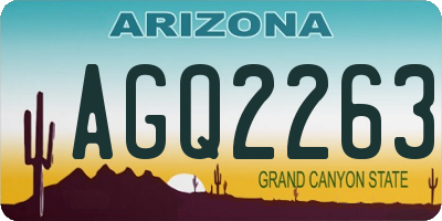 AZ license plate AGQ2263