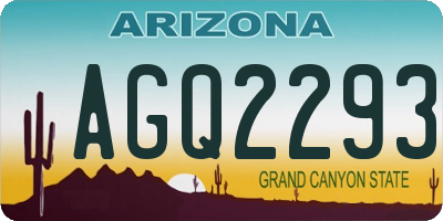 AZ license plate AGQ2293