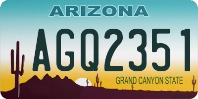 AZ license plate AGQ2351
