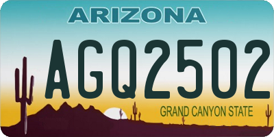 AZ license plate AGQ2502