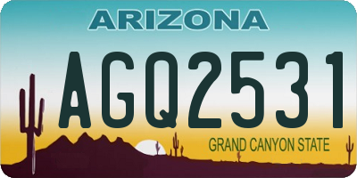 AZ license plate AGQ2531