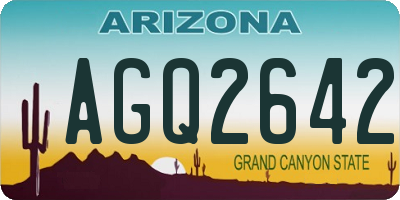 AZ license plate AGQ2642
