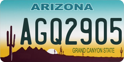AZ license plate AGQ2905