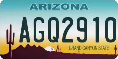 AZ license plate AGQ2910