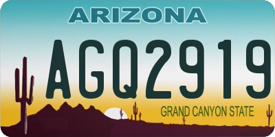 AZ license plate AGQ2919