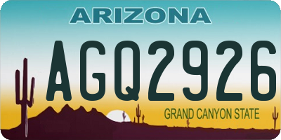 AZ license plate AGQ2926