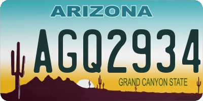 AZ license plate AGQ2934