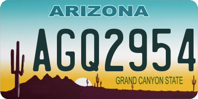 AZ license plate AGQ2954