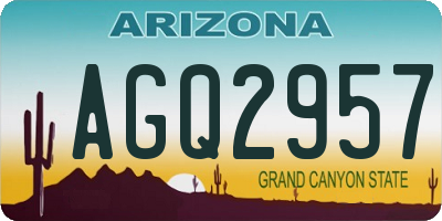 AZ license plate AGQ2957
