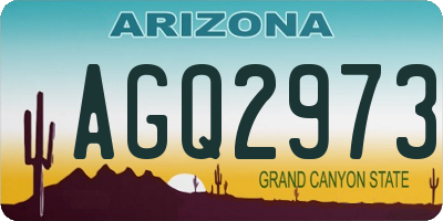 AZ license plate AGQ2973