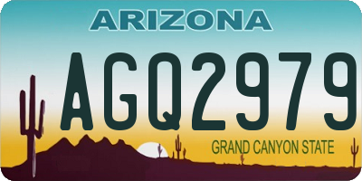 AZ license plate AGQ2979