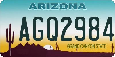 AZ license plate AGQ2984