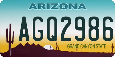 AZ license plate AGQ2986
