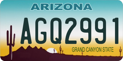 AZ license plate AGQ2991