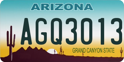 AZ license plate AGQ3013