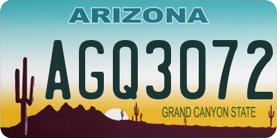AZ license plate AGQ3072