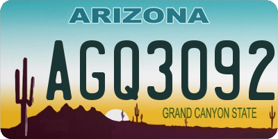 AZ license plate AGQ3092