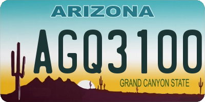 AZ license plate AGQ3100
