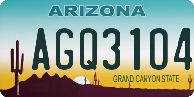 AZ license plate AGQ3104