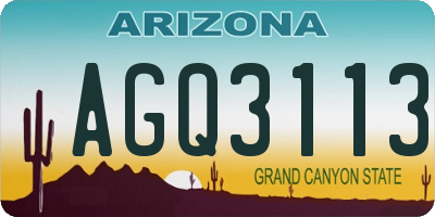 AZ license plate AGQ3113