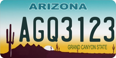 AZ license plate AGQ3123