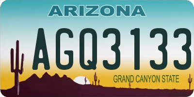 AZ license plate AGQ3133
