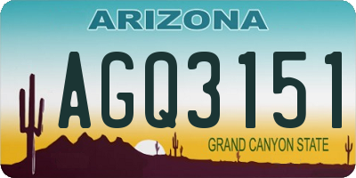 AZ license plate AGQ3151
