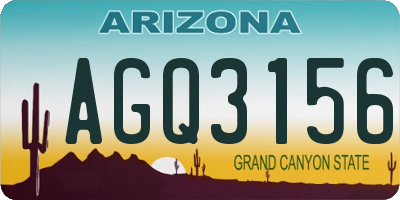 AZ license plate AGQ3156